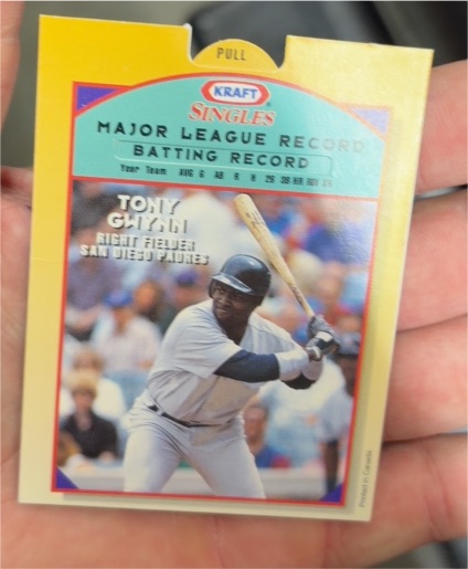 1990 Kraft Singles Major League Record Tony Gwynn — front
