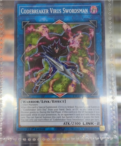 2020 Yu-Gi-Oh! ETCO-EN052 Codebreaker Virus Swordsman — front