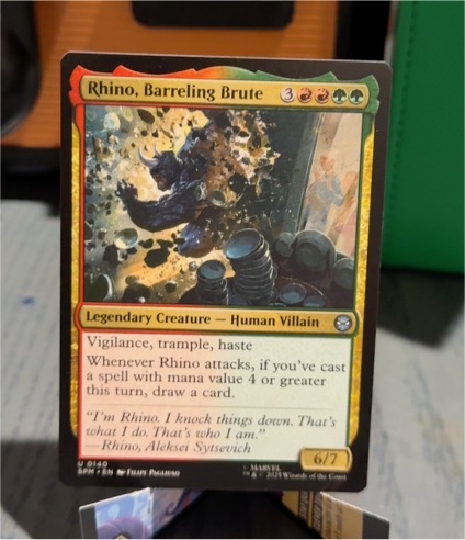 2023 Magic: The Gathering #0140 Rhino, Barreling Brute — front