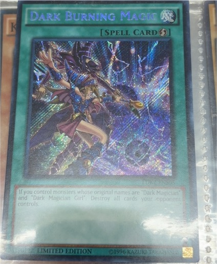 1996 Yu-Gi-Oh! #LOB-002 Dark Burning Magic — front