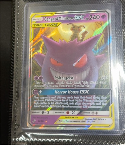 2019 Pokémon SM Team Up #53 Gengar & Mimikyu GX — front