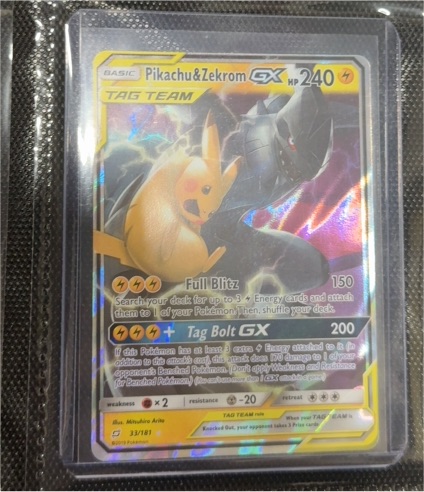 2018 Pokémon #33 Pikachu & Zekrom GX — front