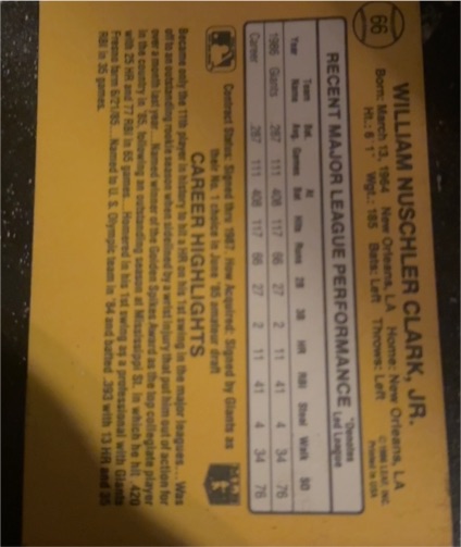 1994 Donruss #89 William Nuschler Clark Jr. — front