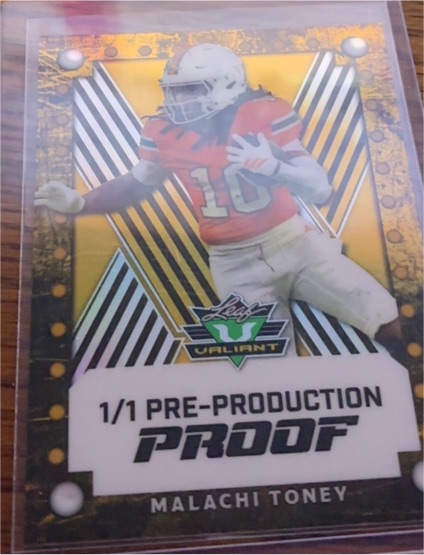 2023 Leaf Valiant #1 Malachi Toney 1/1 Pre-Production Proof — front