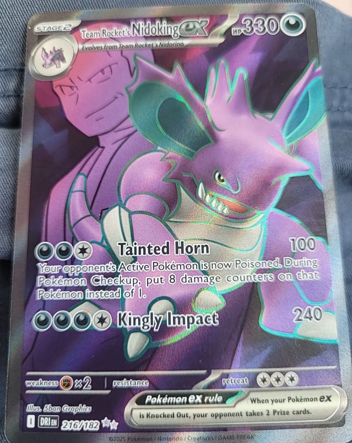 2023 Pokémon DRI #216 Team Rocket's Nidoking ex — front
