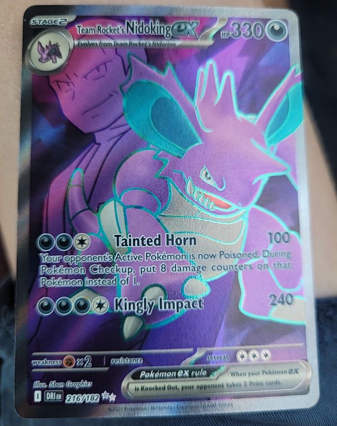 2020 Pokémon 216 Team Rocket's Nidoking ex — front