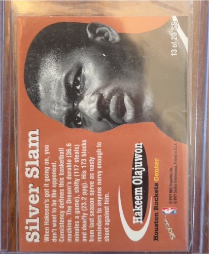 1996 SkyBox Silver Slam #13 Hakeem Olajuwon — front