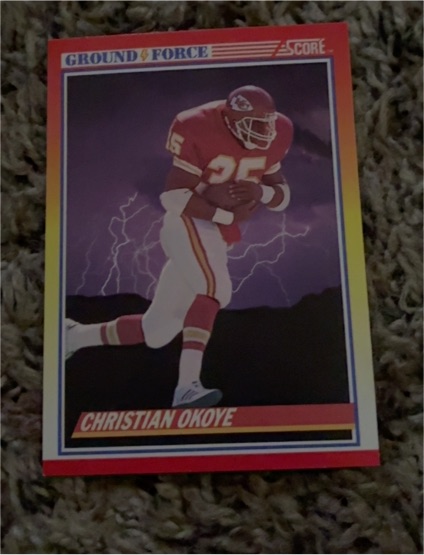 1990 Score Ground Force Christian Okoye — front