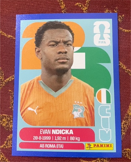 2022 Panini FIFA World Cup #23 Evan Ndicka — front