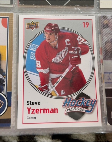 1991 Upper Deck Hockey Heroes #19 Steve Yzerman — front