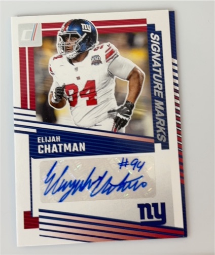 2020 Donruss Signature Marks Elijah Chatman — front