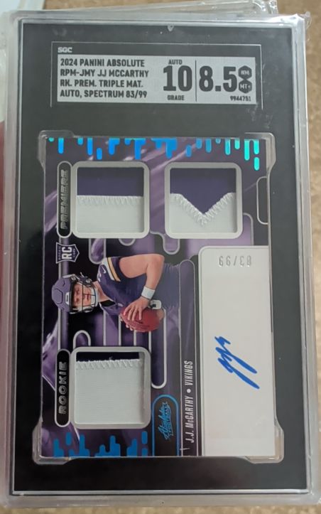 2024 Panini Absolute RPM-JMY J.J. McCarthy #83 — front