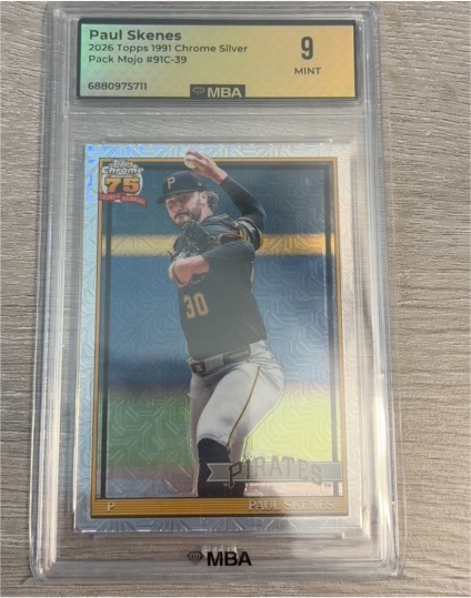 2026 Topps 1991 Chrome Silver Mojo #91C-39 Paul Skenes — front