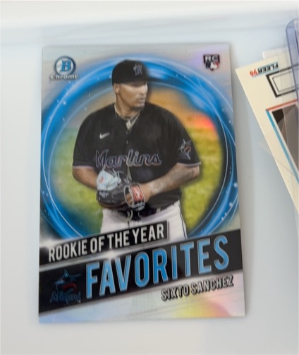 2020 Bowman Chrome Rookie of the Year Favorites #ROTYF Sixto Sanchez — front