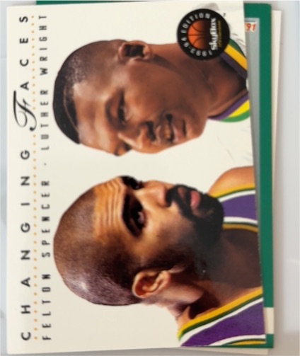 1991 SkyBox #16 Felton Spencer / Luther Wright — front