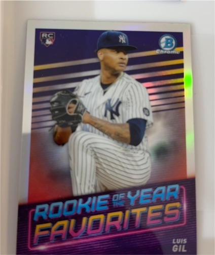 2021 Bowman Chrome Rookie of the Year Favorites Luis Gil — front