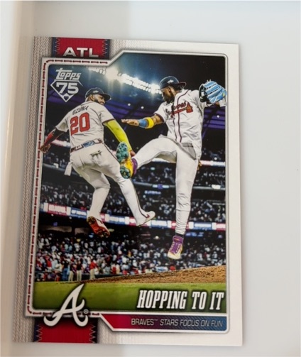 2023 Topps 75 #Hopping to It Ronald Acuña Jr. & Ozzie Albies — front