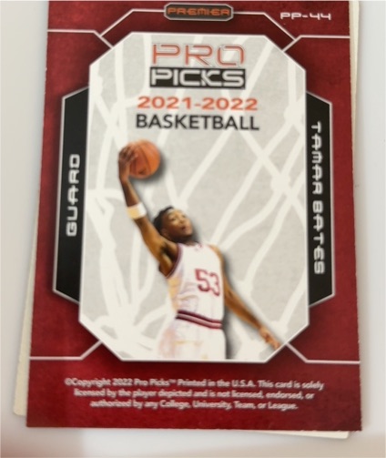 2021-2022 Premier Pro Picks #PP-44 Tamara Bates — front