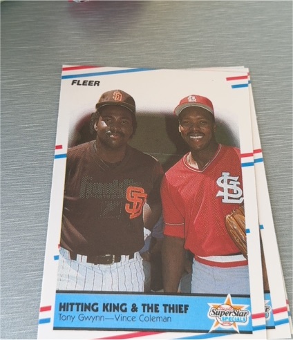 1989 Fleer Hitting King & The Thief Tony Gwynn - Vince Coleman — front