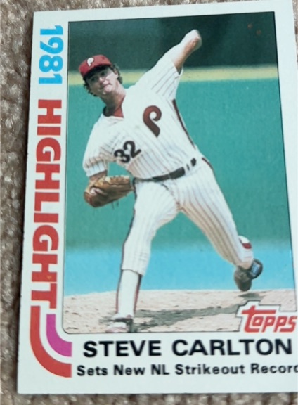 1982 Topps #1981 Highlight Steve Carlton — front