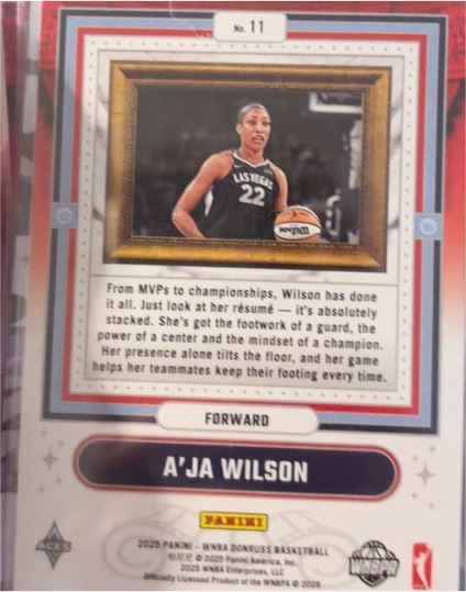 2023 Panini Donruss WNBA #11 A'ja Wilson — front