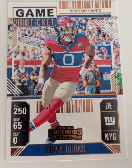2024 Panini Contenders Football Game Ticket Brian Burns — front
