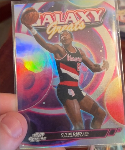 1996 Topps Chrome Galaxy Greats #GG1 Clyde Drexler — front