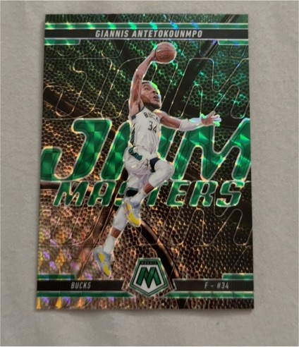 2024-25 Panini Mosaic #14 Giannis Antetokounmpo Jam Masters Green Mosaic — front