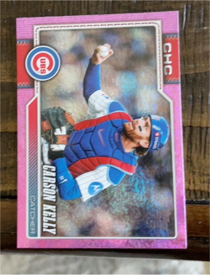 2025 Topps Update #US156 Carson Kelly Pink Diamanté Foil Chicago Cubs — front