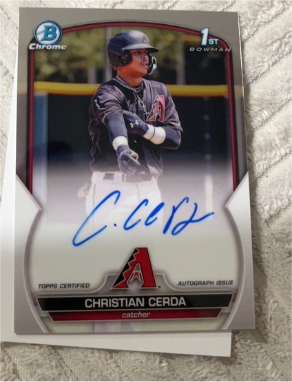2023 Bowman Chrome #CPA-CCE Christian Cerda — front