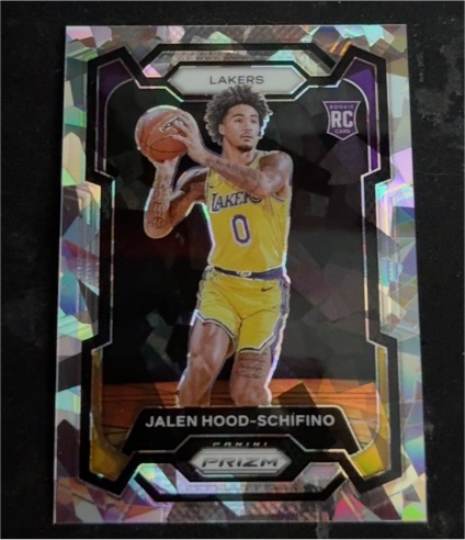 2023-24 Panini Prizm #145 Jalen Hood-Schifino Cracked Ice Rookie — front