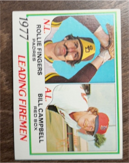 1978 Topps #208 1977 Leading Firemen Rollie Fingers / Bill Campbell — front
