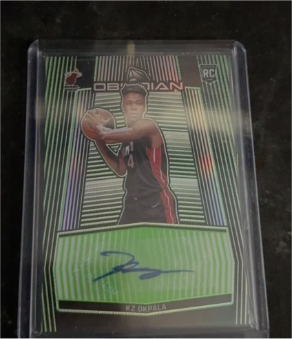 2019-20 Panini Obsidian #RA-KZO KZ Okpala Rookie Autographs Electric Etch Purple — front