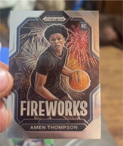 2023 Panini Prizm Draft Picks #11 Amen Thompson Fireworks — front