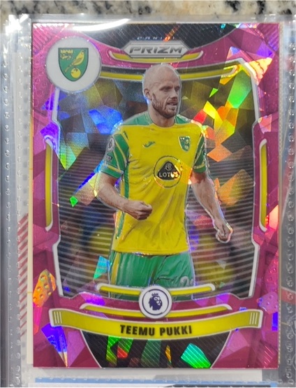 2021-22 Panini Prizm Premier League #180 Teemu Pukki Pink Ice Prizm — front