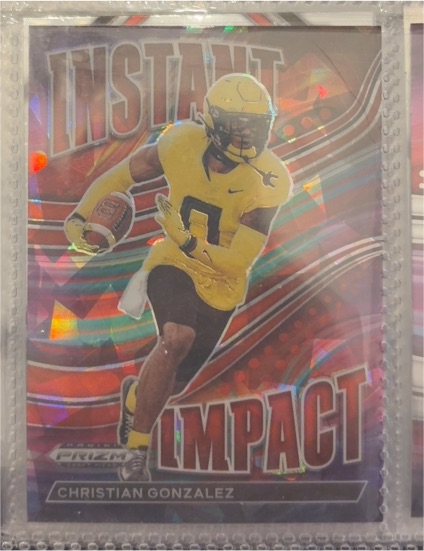 2023 Panini Prizm Draft Picks #II-25 Christian Gonzalez Instant Impact Red Ice — front