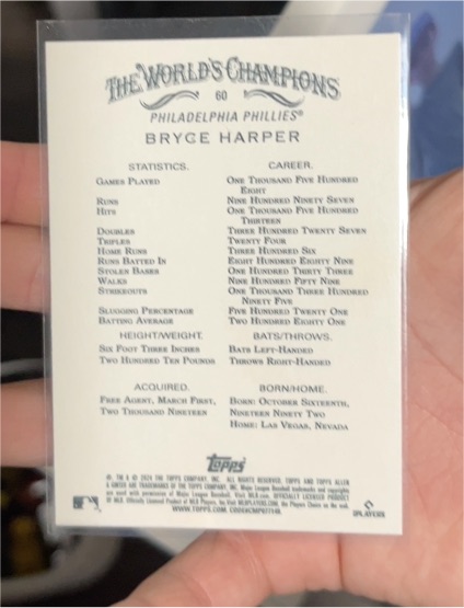 2023 Topps Allen & Ginter #60 Bryce Harper — front
