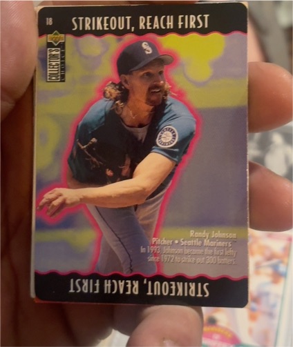 1996 Collector's Choice You Make the Play #18b Randy Johnson Strikeout — front