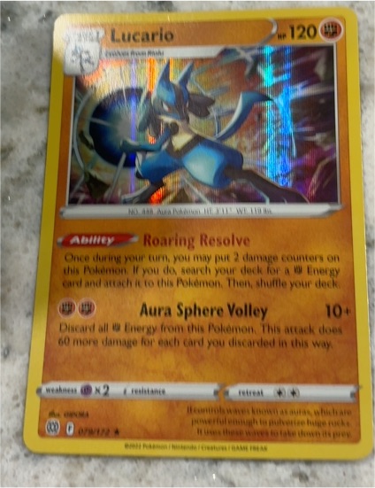 2022 Pokémon Brilliant Stars #079 Lucario — front