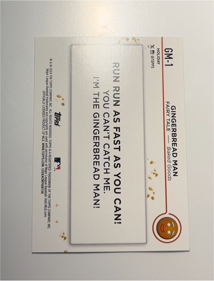 2024 Topps Wonderland GM-1 Gingerbread Man — front
