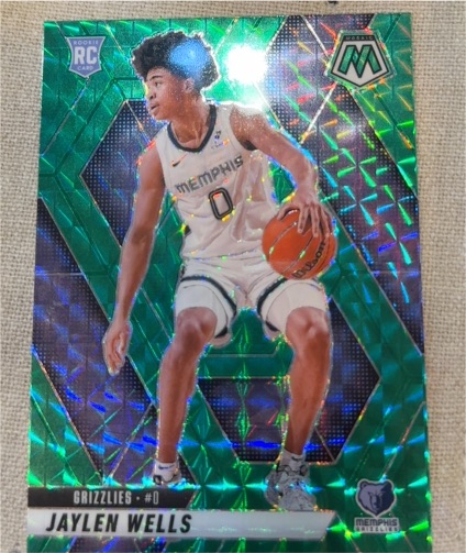 2024-25 Panini Mosaic #240 Jaylen Wells Green Mosaic Prizm — front