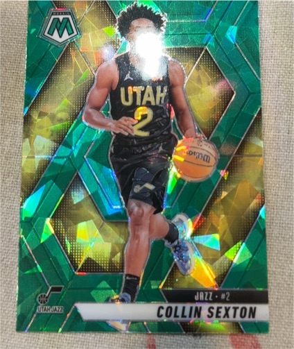 2024-25 Panini Mosaic #166 Collin Sexton Green Mosaic Prizm — front