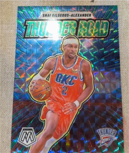 2024-25 Panini Mosaic #7 Shai Gilgeous-Alexander Thunder Road Green Prizm — front