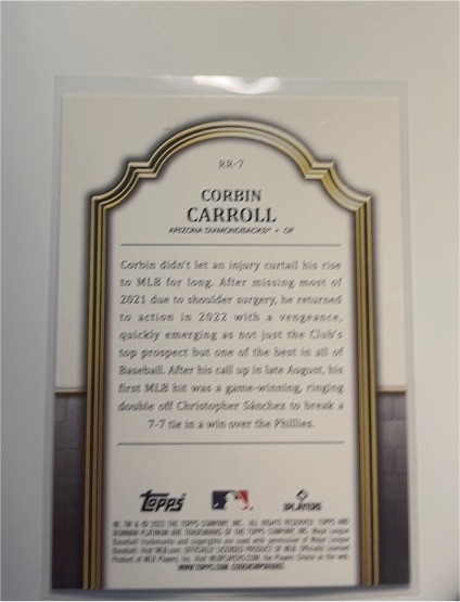 2023 Bowman Platinum #RR-7 Corbin Carroll — front