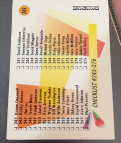 1991-92 Skybox Basketball #349 Checklist Card 245-305 — front