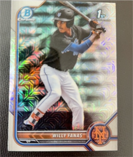2022 Bowman Chrome #BCP-196 Willy Fanas — front
