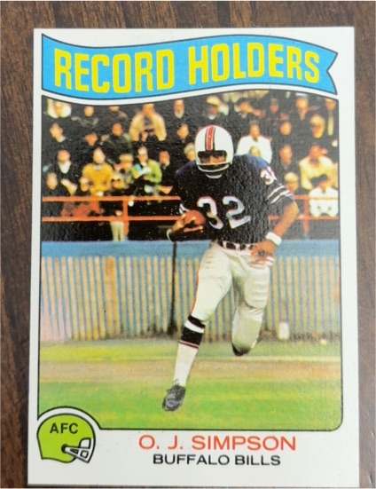 1975 Topps #355 O.J. Simpson Record Holders — front
