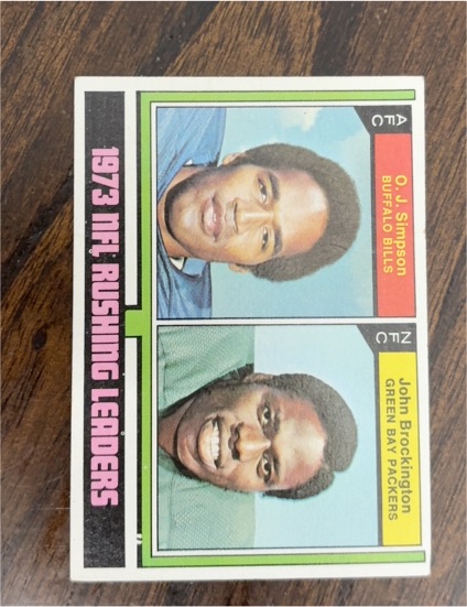 1974 Topps #328 O.J. Simpson John Brockington — front