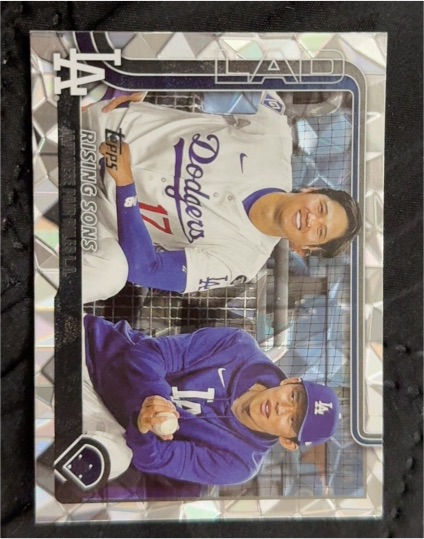 2025 Topps Update #US269 Rising Sons Diamante Dodgers Shohei Ohtani/Roki Sasaki — front