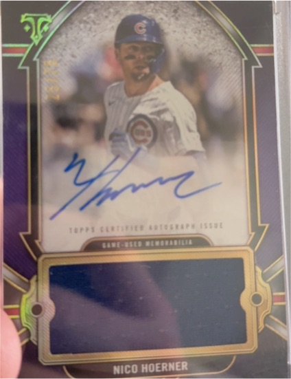 2024 Topps Triple Threads Autograph Jumbo Relics #AJR-NH Nico Hoerner — front